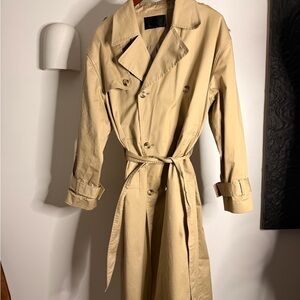 OAK + FORT Oversized Beige Long Belted Trench Coat